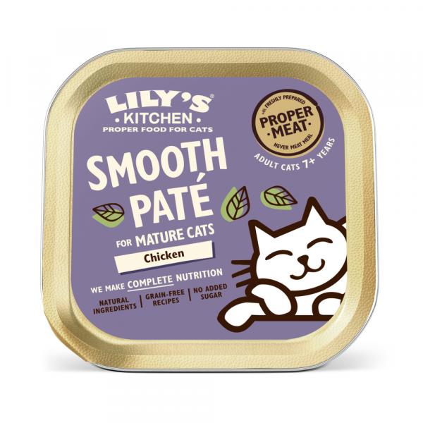 Lily's Kitchen Smooth Paté Selection dla kotów seniorów, 19 x 85 g - Kurczak