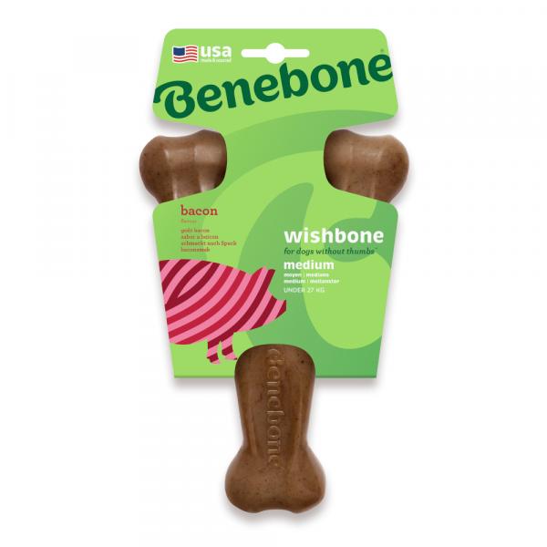 Benebone Wishbone Bacon - Medium: ok. dł. 22 x szer. 13 x wys. 4,5 cm