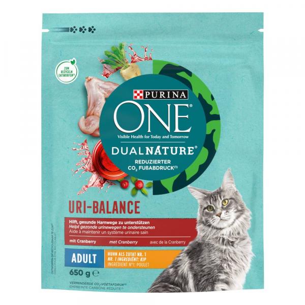 PURINA ONE Dual Nature Adult, kurczak z żurawiną - 2 x 650 g