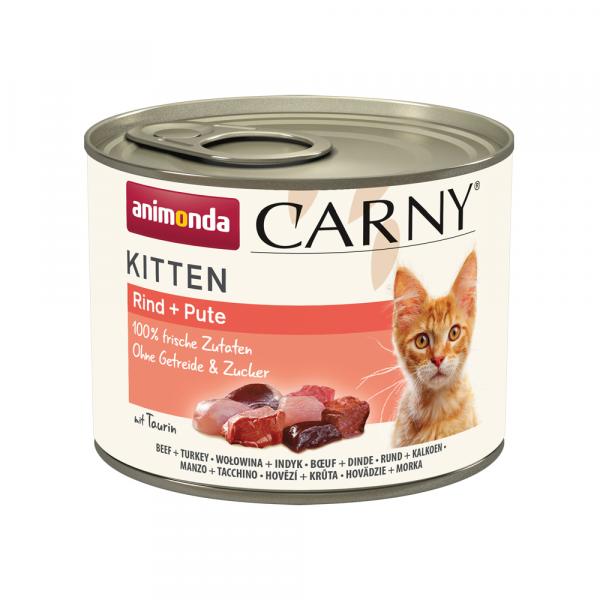 Megapakiet animonda Carny Kitten, 24 x 200 g - Wołowina i indyk