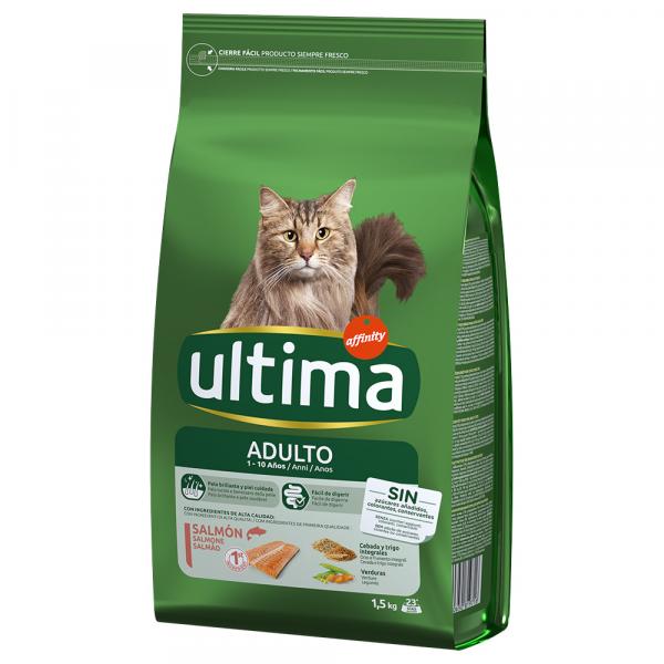 Ultima Cat Adult, łosoś - 4,5 kg (3 x 1,5 kg)