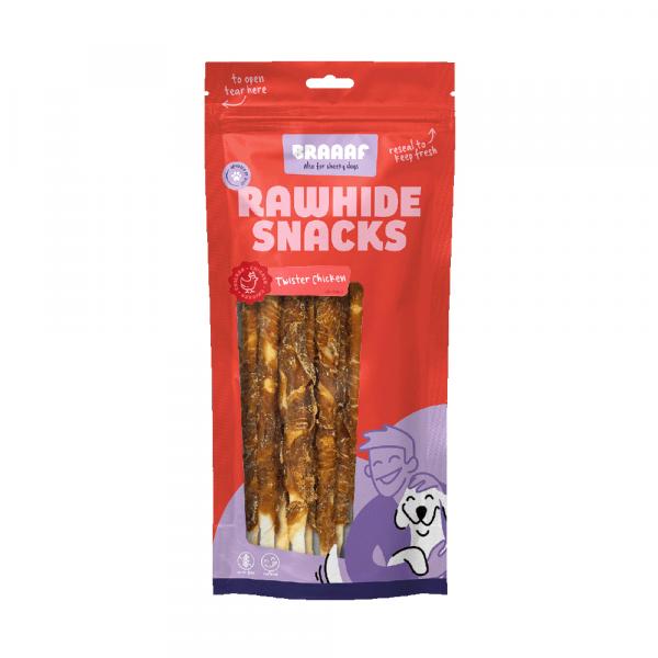 15% taniej! Braaaf, przysmaki dla psa, różne rodzaje - Twisters z Kurczakiem, 25 cm (8 sztuk)