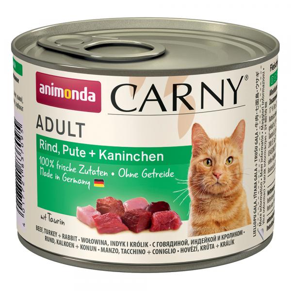 Korzystny pakiet animonda Carny Adult, 12 x 200 g - Wołowina, indyk i królik