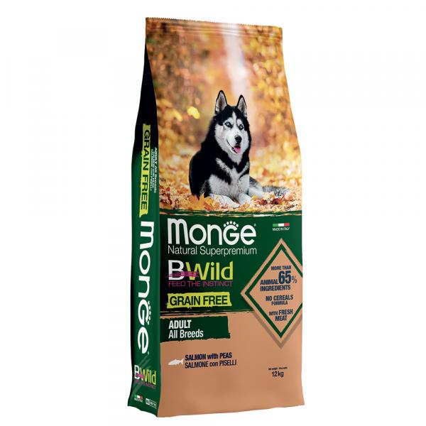 Monge Bwild Grain Free All Breed Łosoś & Groszek - 2 x 12 kg