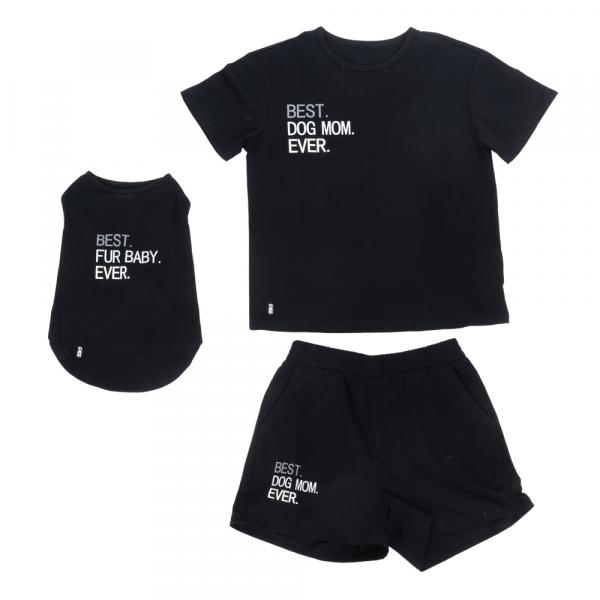 TIAKI Pet & Parent piżama w stylu partnerskim, dla psich opiekunów - Piżama dla psich rodziców S + koszulka dla psa, dł. grzbietu 30 cm