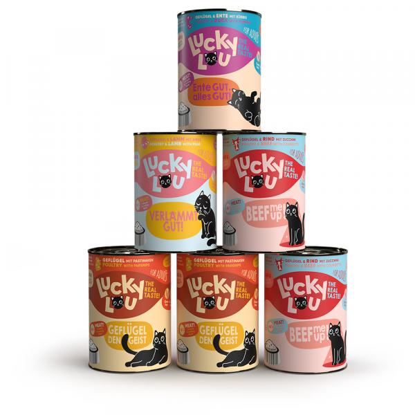 Lucky Lou Adult, pakiet mieszany, 6 x 400 g - Pakiet mieszany (4 warianty)