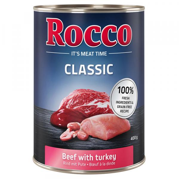 10% taniej! Rocco Classic, karma mokra, 6 x 400 g - Wołowina i indyk