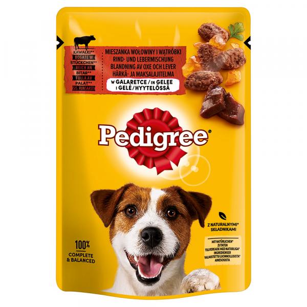 Pedigree, saszetki wielopak - Wołowina i wątroba w galarecie, 24 x 100 g