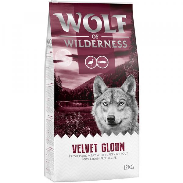 Korzystny pakiet Wolf of Wilderness, 2 x 12 kg - Velvet Gloom, indyk i pstrąg