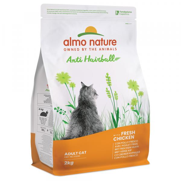 Almo Nature Holistic Anti Hairball, kurczak z ryżem - 2 x 2 kg