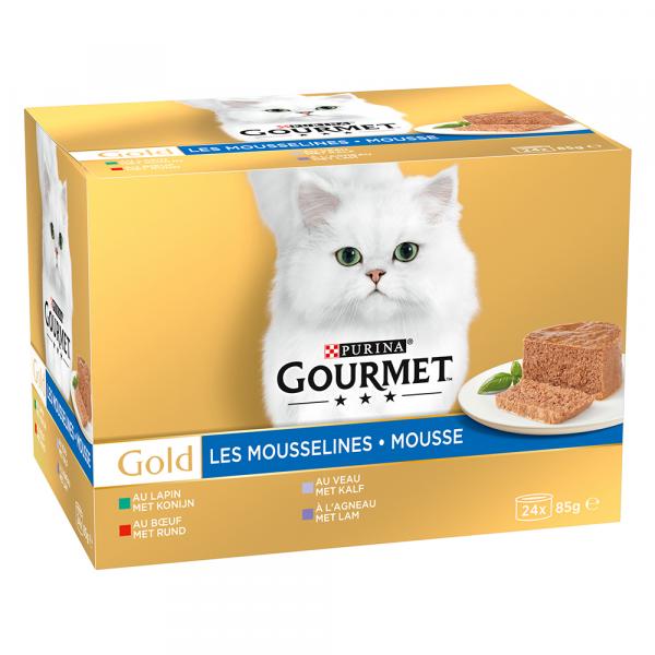 48 x 85 g Megapakiet Gourmet Gold Mus w super cenie! - Pakiet mięsny 1 (królik, cielęcina, wołowina, jagnięcina)