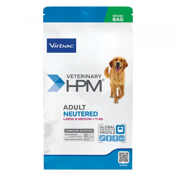 Virbac Veterinary HPM Adult Dog Neutered Large & Medium - 2 x 12 kg
