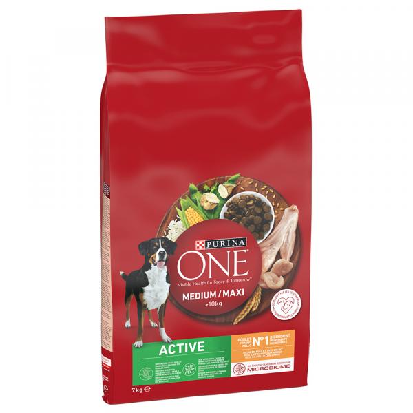 Purina One Medium/Maxi Active, kurczak - 7 kg
