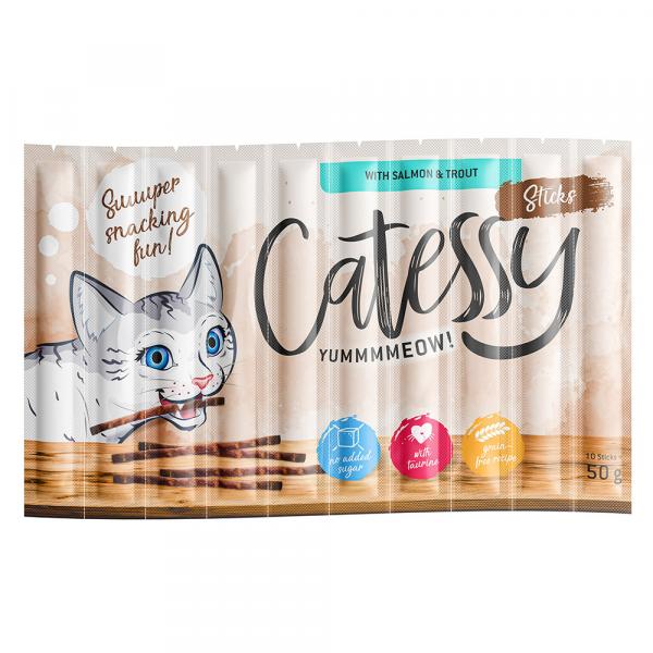 Catessy Sticks, 10 x 5 g - Z łososiem i pstrągiem