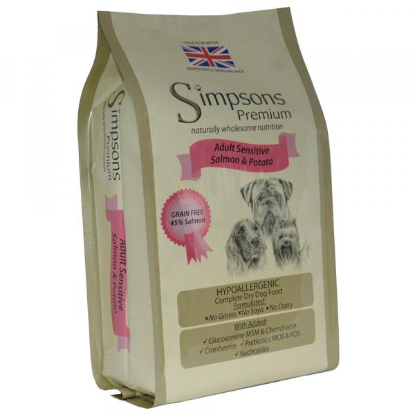 Simpsons Premium Adult Sensitive, łosoś z ziemniakami - 2 x 12 kg