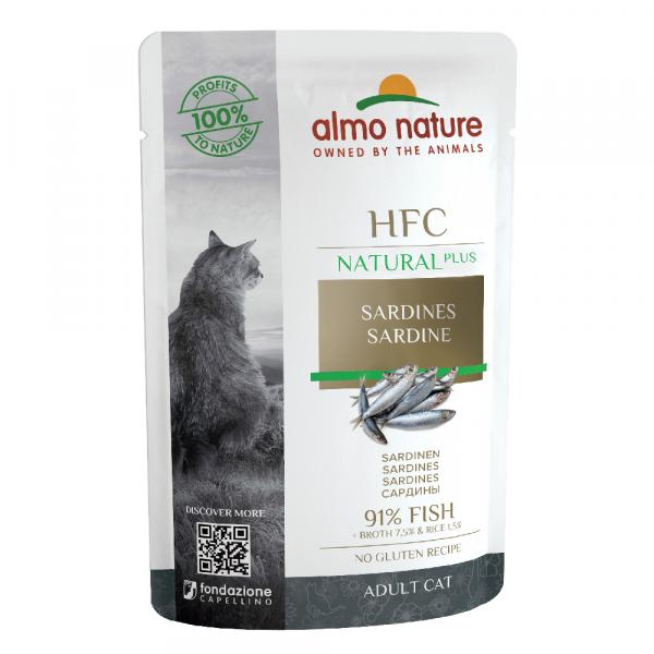 20 + 4 gratis! Almo Nature HFC Natural Plus, 24 x 55 g - Sardynki