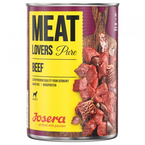 Megapakiet Josera Meatlovers Pure, 12 x 400 g - Wołowina