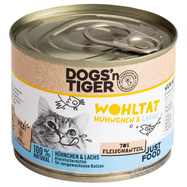 Dogs'n Tiger Adult Cat, 6 x 200 g - Kurczak i łosoś