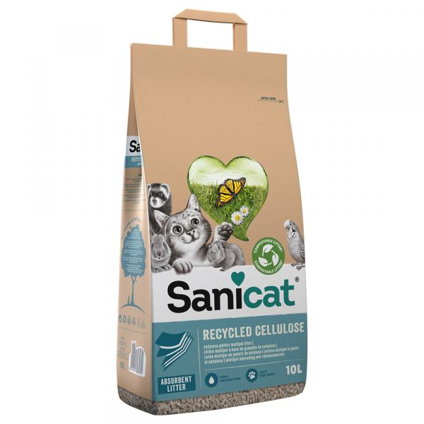 20% taniej! 2x Sanicat Strong Clumps, żwirek dla kota, różne rodzaje - żwirek z celulozy, 2 x 10 l