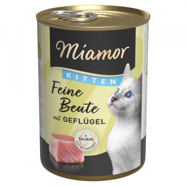 Korzystny pakiet Miamor Feine Beute Kitten, 24 x 400 g - Drób