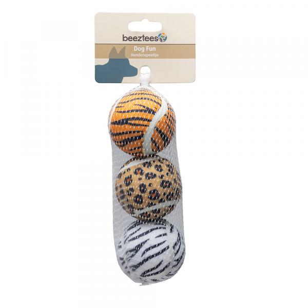 Beeztees zabawka dla psa, piłki tenisowe - 3 szt. x Ø 6,5 cm