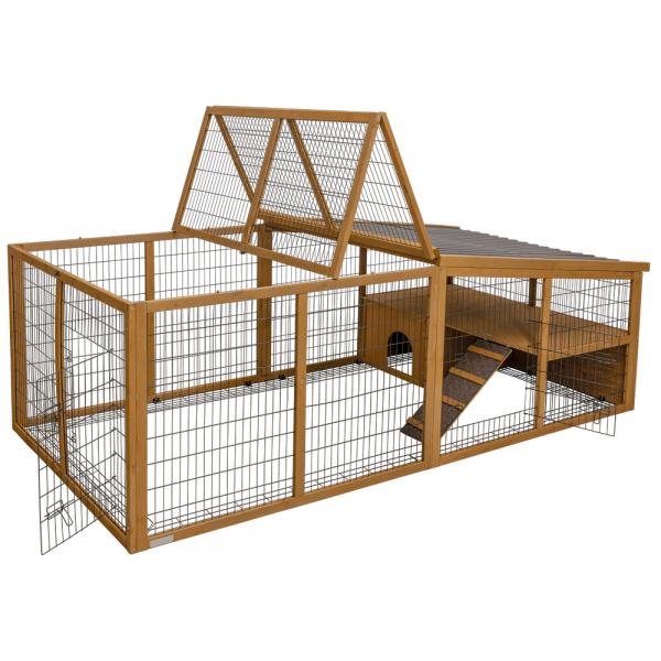 Kerbl Pet wybieg dla zwierząt z plastikowym dachem i zabezpieczeniem - Dł. x szer. x wys.: 220 x 115 x 75 cm