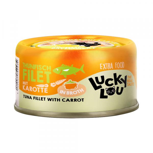 Lucky Lou Extra Filet w bulionie, 12 x 70 g - Tuńczyk i marchewka