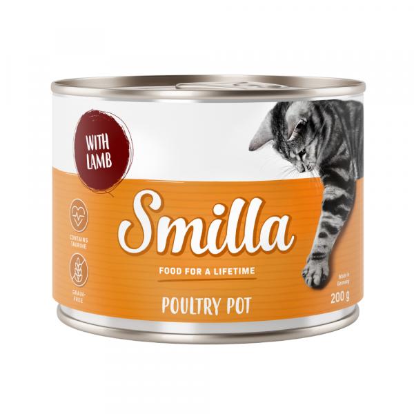 5 + 1 gratis! Smilla, karma mokra, 6 x 200 g - Puszki z drobiem, drób z jagnięciną