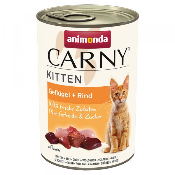 Megapakiet animonda Carny Kitten, 24 x 400 g - Drób i wołowina