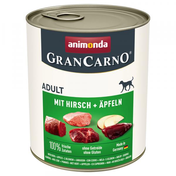 Megapakiet animonda GranCarno Original Adult, 24 x 800 g - Jeleń z jabłkiem