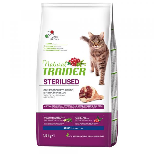 Natural Trainer Sterilised, z surową szynką - 2 x 1,5 kg