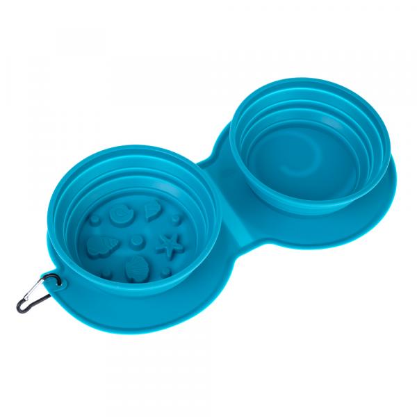 TIAKI podwójna silikonowa miska podróżna Sea Shell - 2 x 600 ml