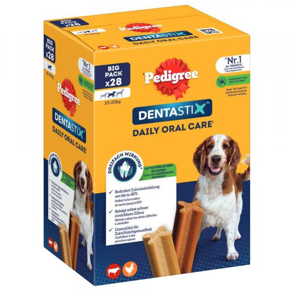 Pedigree DentaStix codzienna pielęgnacja zębów - Dla średnich psów (10-25kg), 720 g, 28 szt.