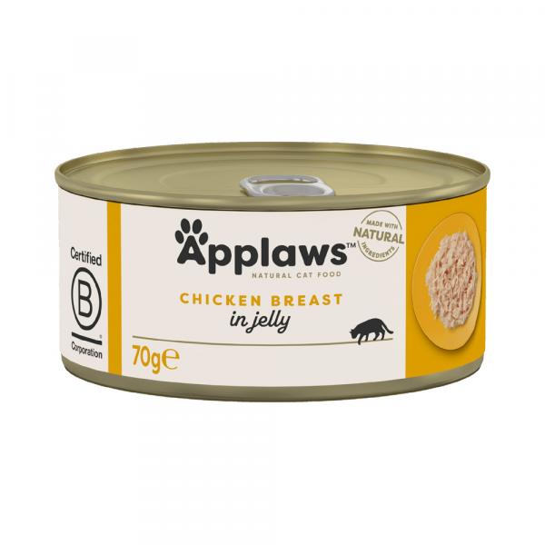 30% taniej! Applaws, karma mokra, 18 x 70 g - W galarecie, kurczak