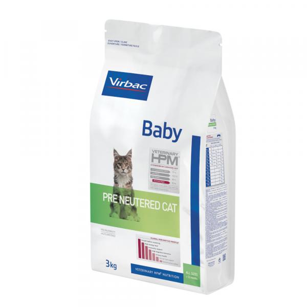 Virbac Veterinary HPM Cat Baby Pre-Neutered - Opakowanie specjalne: 3 x 3 kg