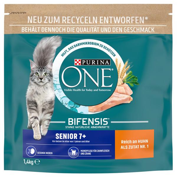 15% taniej! Purina ONE, karma sucha dla kota, różne rodzaje - Senior 7+, 1,4 kg