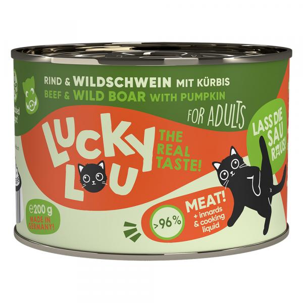 Korzystny pakiet Lucky Lou Adult, 24 x 200 g - Wołowina i dziczyzna