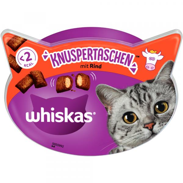 Whiskas Temptations, chrupiące poduszeczki - Wołowina, 60 g