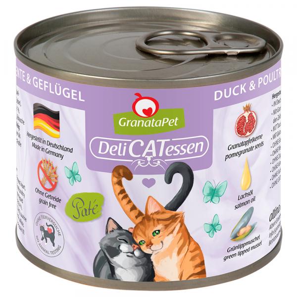 GranataPet DeliCatessen, 6 x 200 g - Kaczka i drób