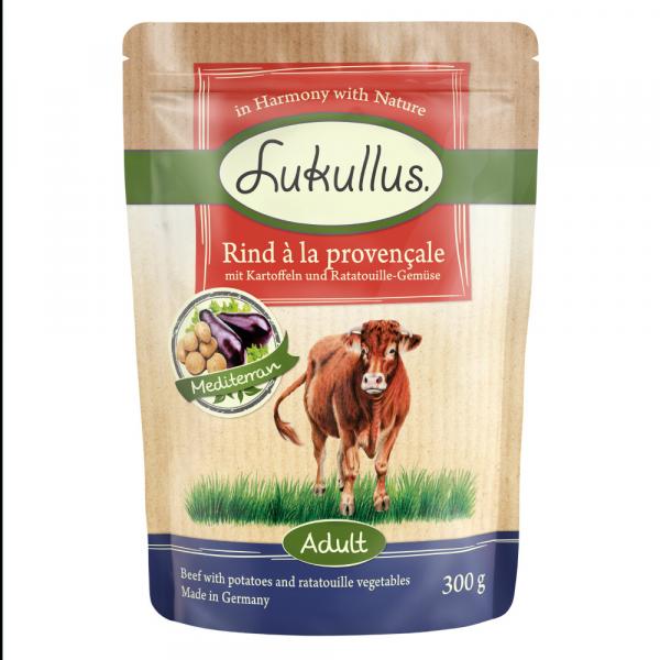 Megapakiet mieszany Lukullus Natural w saszetkach, 24 x 300 g - Wołowina po prowansalsku (bez zboż)