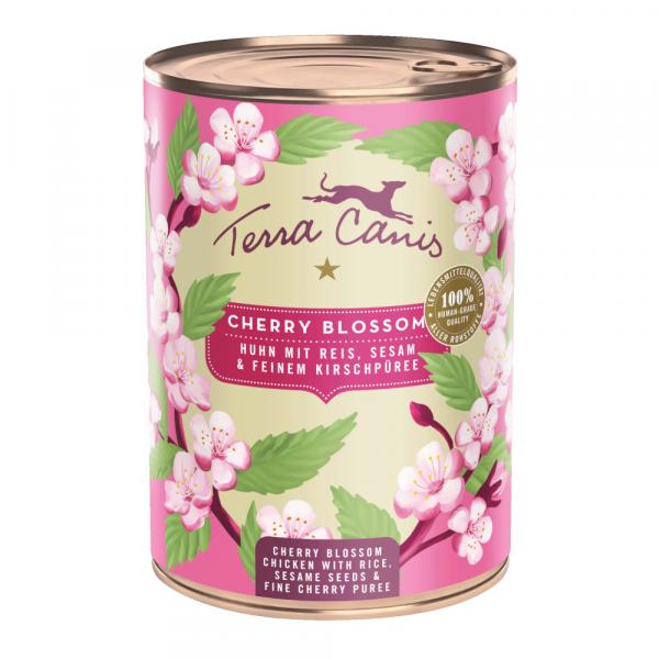 Terra Canis Menu Floralis, 6 x 400 g - Cherry Blossom: kurczak z ryżem, nasionami sezamu i wiśniowym puree