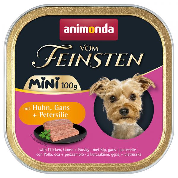 Megapakiet animonda vom Feinsten Adult Mini, 64 x 100 g - Kurczak z gęsią i pietruszką