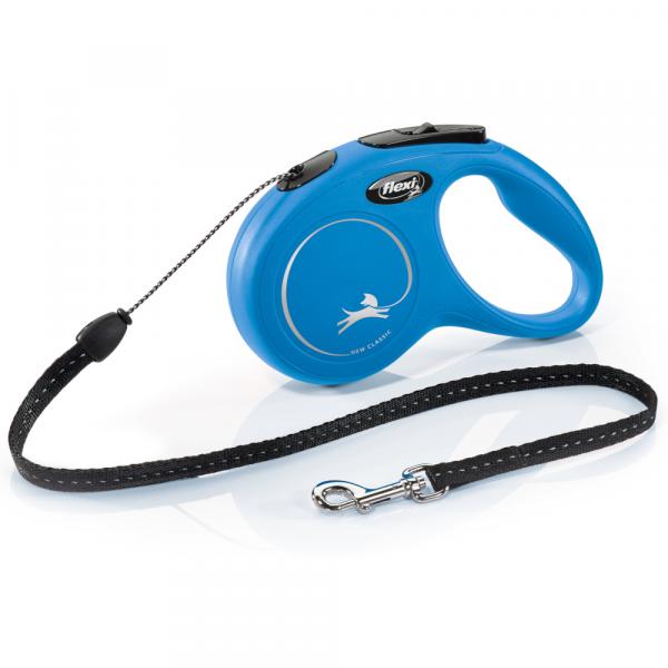 Flexi Classic smycz linkowa, niebieska, 5 m - Rozmiar S: do 12 kg