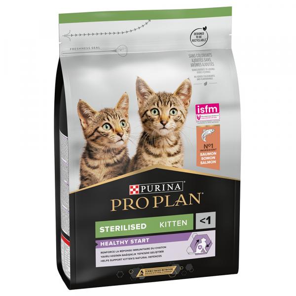 PURINA PRO PLAN Sterilised Kitten Healthy Start, łosoś - 3 kg