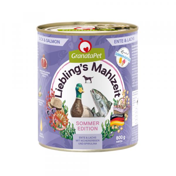 Letnia edycja limitowana: Granatapet Liebling´s Mahlzeit - Kaczka i łosoś, 6 x 800 g
