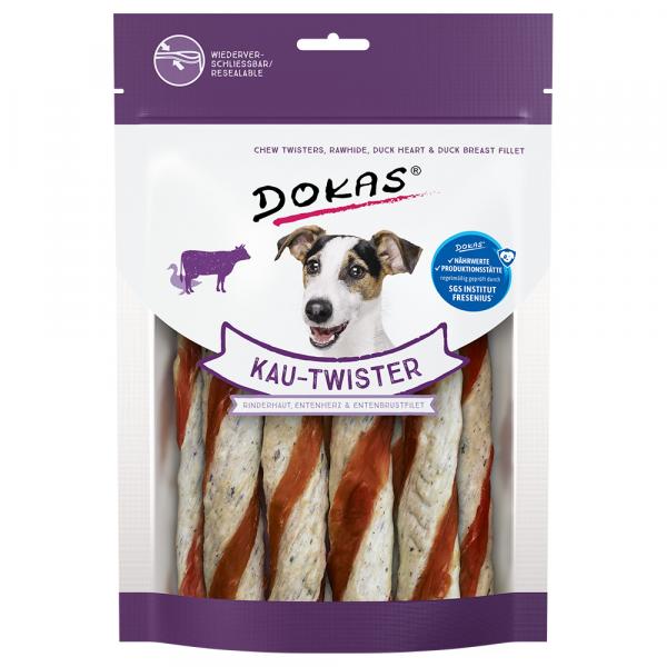Dokas kręcone pałeczki do żucia - Skóra wołowa, kacze serce i pierś z kaczki, 3 x 200 g