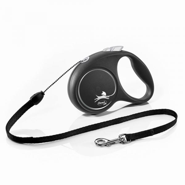 Flexi Black Design smycz linkowa, czarna, 5 m - S: do 12 kg