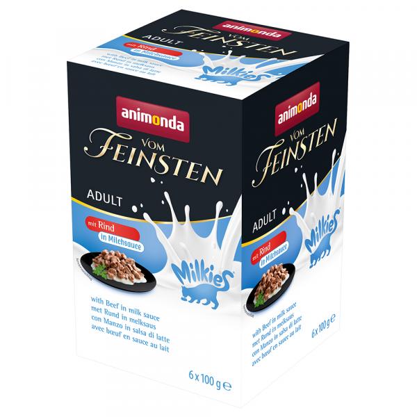 Animonda vom Feinsten Adult Milkies w sosie, 6 x 100 g - Wołowina w sosie mlecznym