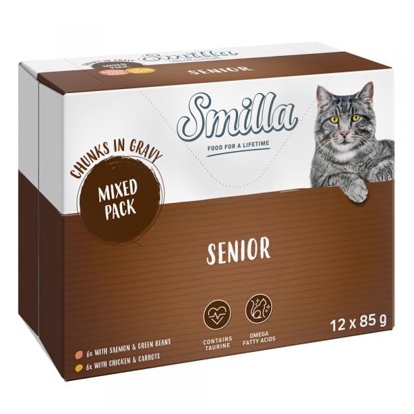 Smilla Senior kawałki w sosie z warzywami, saszetki - Pakiet mieszany, 24 x 85 g