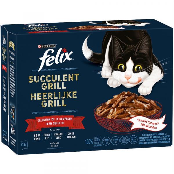 Felix Tasty Shreds w sosie, 12 x 80 g - Wiejskie smaki